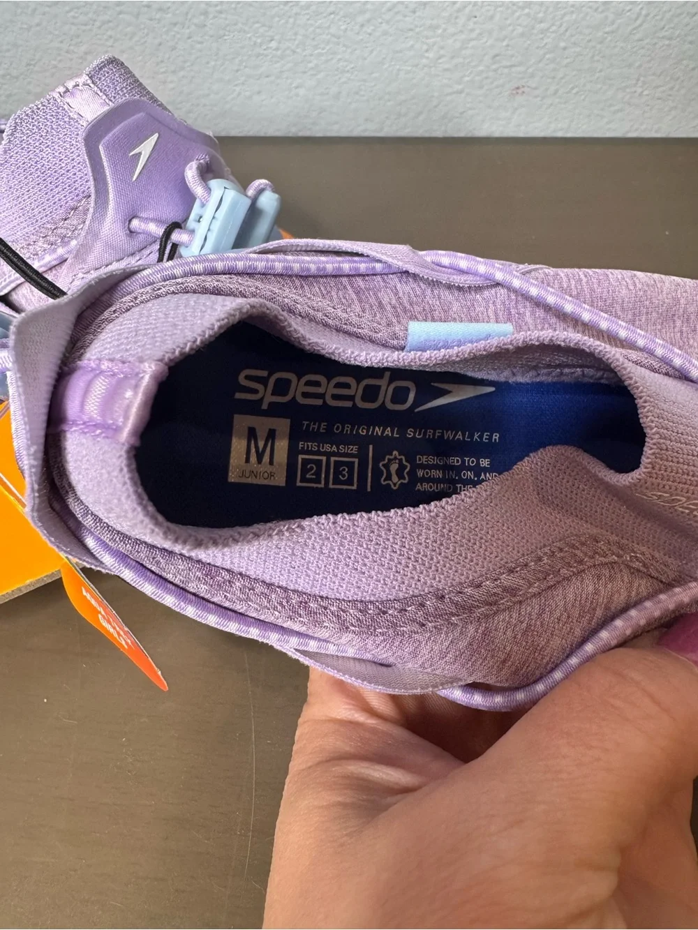 NWT 2-3 Girls Speedo Lilac/Light Blue Junior Water Sneakers